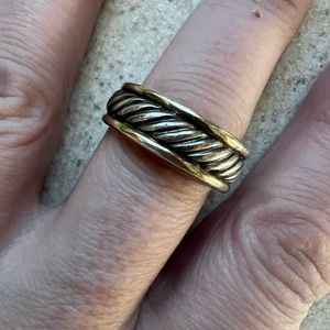 Mens David Yurman Band Silver and 18k gold size 13